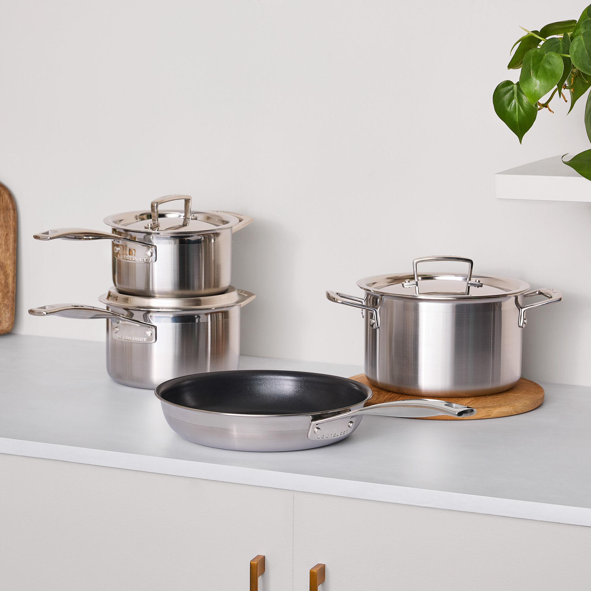 3-ply Stainless Steel 4-piece Cookware Set | Le Creuset®